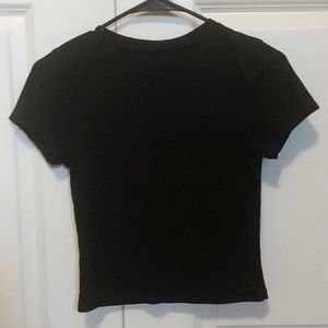 Black ribbed crop top